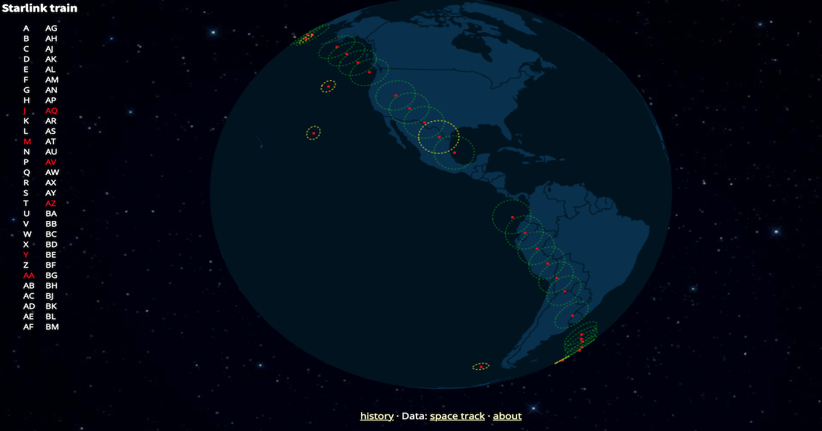 Live Starlink Satellite Map